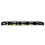 Repasované: PoE panel 19", osazený, stíněný, 16 x RJ45, pasivní PoE