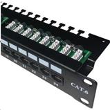 DATACOM Patch panel 19" UTP 24 port CAT6 LSA 1U BK (3x8p) upper notch/VL