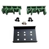 DIN rail mounting clips-2 clips and screws (green)
