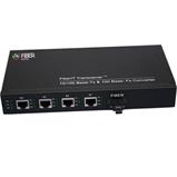 Fiber Arsenal optický 100M konvertor100WSC25SA4P,SM, WDM, SC, 1310nm, 25 km, 4x RJ-45