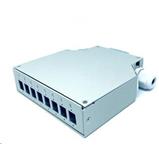 Fiber termination box for 8 fibers per DIN rail