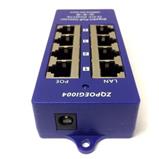 Gigabit shielded 4-port passive PoE panel