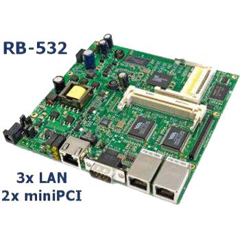 MikroTik RouterBoard RB532 32 MB RAM, RouterOS level 4