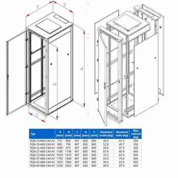 RACK Triton, 19", 32U, 600x800mm, stand-RZA-32-A68-XAX-A1