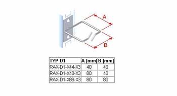RACK Tying hook for cable management 40x80 stainless steel