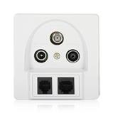 TV/R/SAT/RJ45/RJ11 terminal socket