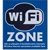 Velká samolepka Wi-Fi zone.